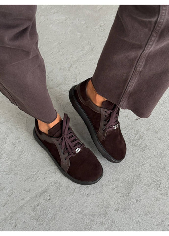 Темно-коричневі анатомічні замшеві кеди Helen