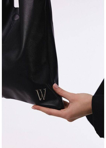 Сумка шоппер жіноча з натуральної шкіри на плече маленька Чорний 39051 The Wings (353302615)