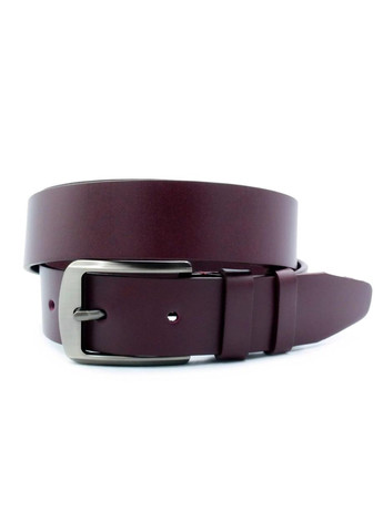 Кожаный мужской ремень 3,3х105-120 см Темно-красный (бордо) Weatro (302519588)