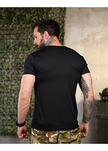 Тактична чоловіча футболка з принтом чорна No Brand (350890488)