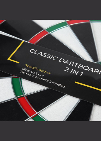 Дартс классический Dartboard Game 2 в 1 40.5 см + 2 комплекта дротиков Cornix XR-0392 (323654194)