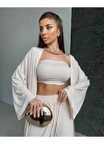 Жіночий костюм трійка: кардиган, топ та палаццо MonCher (363849281)