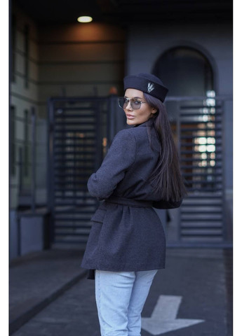 Графитовое демисезонное Пальто-пиджак из кашемира Adelante