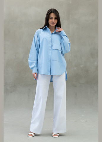 Голубой праздничный, классическая рубашка RiMari