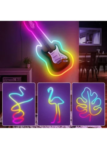 Світлодіодна неонова стрічка LED Neon RGB 10 м з Bluetooth, пультом та керуванням через додаток No Brand 9385/DM (395421297)