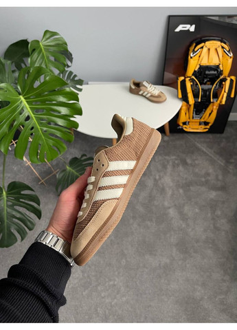 Коричневі Осінні кросівки чоловічі і жіночі adidas samba og cardboard | адідас самба ог коричневі No Brand