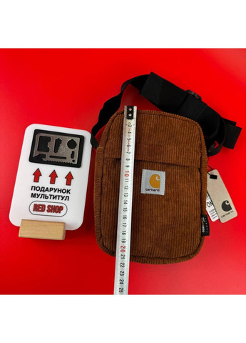 Сумка через плече барсетка Вельветова Кархарт месенджер колір Коричневий No Brand (361668701)