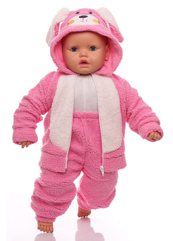 Рожевий зимній костюм з довгим рукавом для дівчинки трава зайчик рожевий 80 см (28769) BABYKROHA