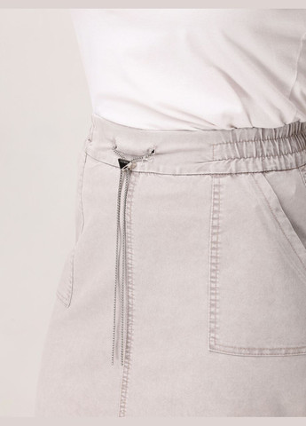 Светло-бежевая повседневная однотонная юбка женская светло-бежевая тонкая с разрезом большой размер Estensivo карандаш