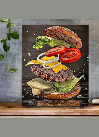 Набір алмазної мозаїки НА підрамнику АЛМр-217 "Бургер", 40*50см АлМазка (335056487)