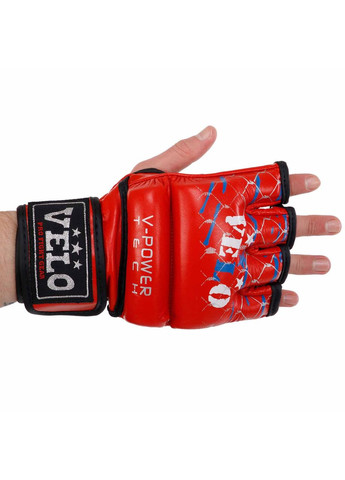 Рукавички для змішаних єдиноборств MMA шкіряні (р-р, Червоний) (ULI-4032_Червоний_L) Velo (354703851)