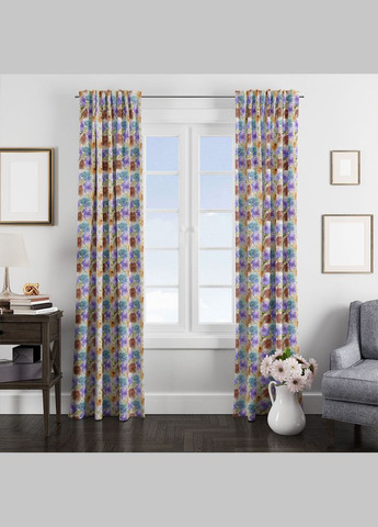 Ткань портьерная с рисунком Акварель V-11A фиолет. No Brand (321991371)