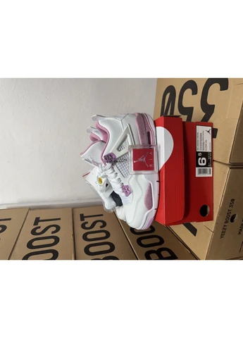 Белые демисезонные кроссовки мужские nike air jordan 4 white/pioreo найк аир джордан белые No Brand