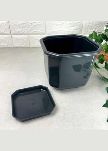 Великий пластиковий підлоговий горщик 23 л Граніт, Дама Алеана (370388831)