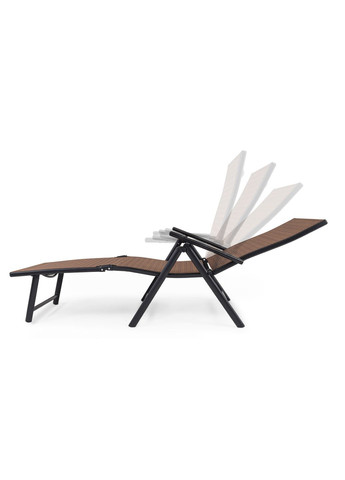 Садовий шезлонг з алюмінієвою рамою Bolzano коричневий Di Volio (301538514)