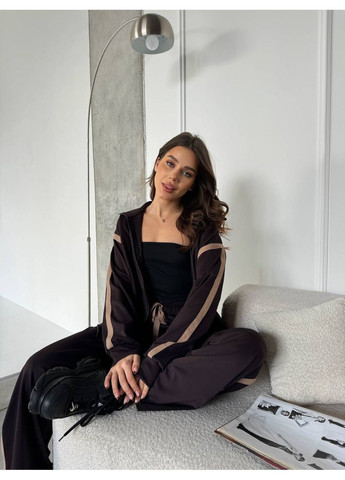 Жіночий костюм з худі на блискавці та брюками MonCher (357233594)