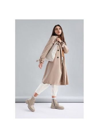 бежевые кожаные ботинки на байке весна/осень молния/шнуровка р.36 (astra390) Vm-Villomi