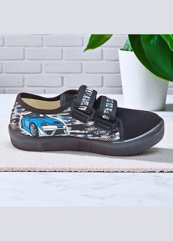 Чорні ортопедичні текстильні кеди для хлопчика на липучках natur Waldi