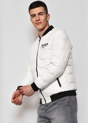 Біла демісезонна куртка чоловiча демicезонна білого кольору Let's Shop