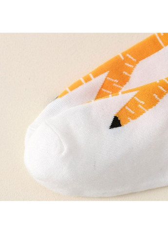 Оригінальні бавовняні шкарпетки курячі лапки білі високі (NS0086_4) No Brand (370718969)