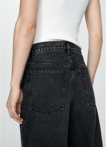 Широкие черно-серые джинсы wide leg loose пороков лег лузы Mango - (371806831)