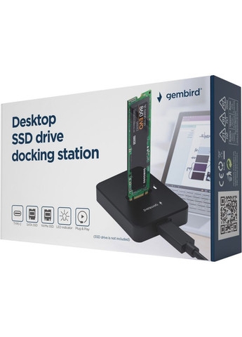 Док-станція для накопичувачів USB Type-C M.2 SATA NVME SSD (DD-U3M2) Gembird (303615456)