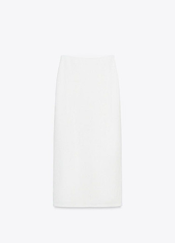 Молочная однотонная юбка Zara