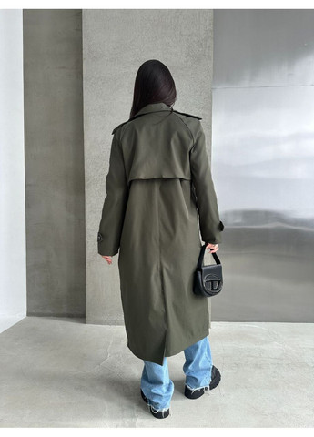 Жіночий стильний тренч із бавовни на підкладці — базова модель для сучасних образів (заміри в описі) GD/GL Модний простір на гудзиках демісезон (368760621)