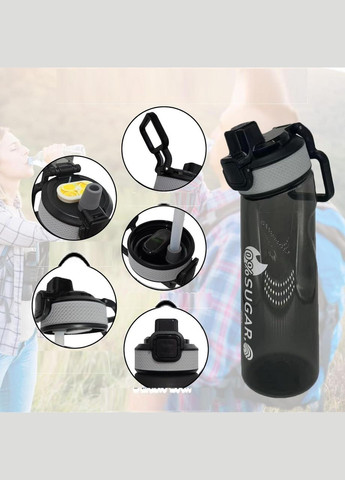 Пляшка для води пластикова 1000 мл чорна (R051407) Water Bottle (333707604)