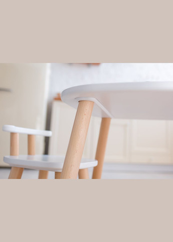 Дитячий столик і стільчик з бука білі для дітей 2-4 років з додатковими ніжками "на виріст" Tatoy (292632403)