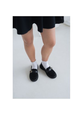 Чорні жіночі туфлі на низькому ходу Шкіра/Замша р. (merry01ch) Vm-Villomi (282847736)