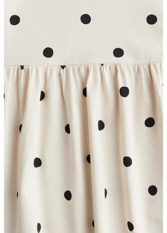 Светло-бежевое детское хлопковое платье для девочки светло-бежевое (25120308) H&M (370372435)