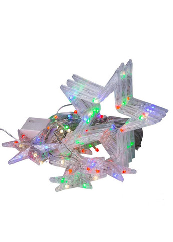 Гирлянда штора 3х0,7м Звезды на 108 LED лампочек светодиодная 6 больших и 6 маленьких звезд 9В 8 режимов No Brand 1733053ML (299239583)