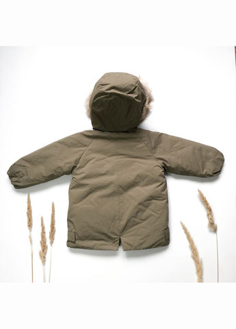 Оливковая (хаки) зимняя куртка 98 см хаки артикул л375 Zara