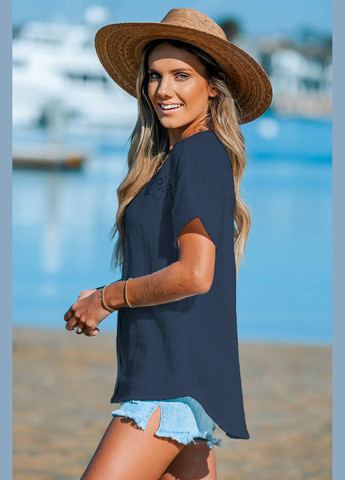 Тёмно-синяя блуза CUPSHE