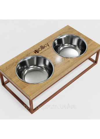 Миски на подставке для средних собак и больших кошек Base M (2×0,95 л) BM-422110-GLNT Hollky (365652775)