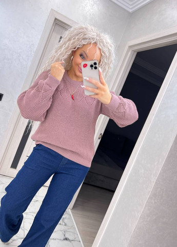 Темно-бежевий демісезонний вовняний светрик вільного крою Allthings