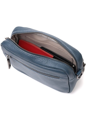 Цікава жіноча сумка крос-боді з натуральної шкіри 22297 Синя Vintage (298570326)