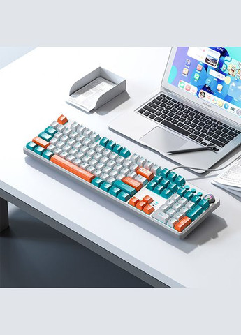 Клавіатура F2088 PRO + 9 Orange keys KRGD Blue EN/UA White/Blue (6948391234908) Aula (306581062)