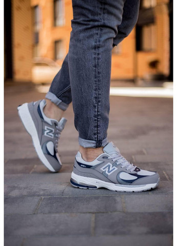 Сірі Осінні кросівки чоловічі new balance 2002r grey blue нью беланс 2002r No Brand