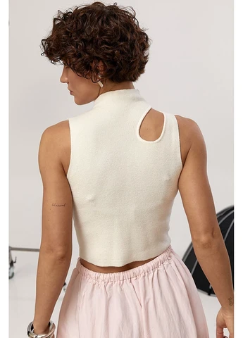 В'язана коротка майка з вирізом,, ONE SIZE No Brand — 399770462