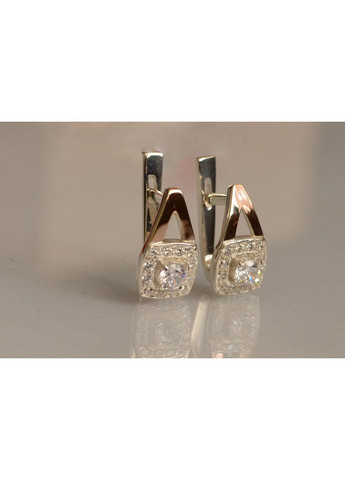 Срібні сережки з пластинами із золота Silver Style (366813869)