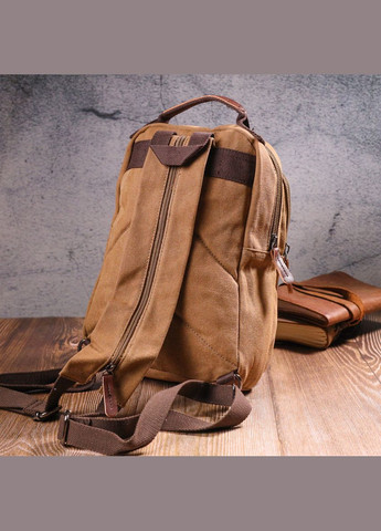 Зручний рюкзак з текстилю 21257 Коричневий Vintage (327873085)
