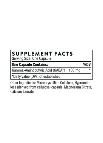 ГАМК гамма-аминомасляная кислота (GABA-100) 60 вегетарианских капсул Thorne Research (361117453)
