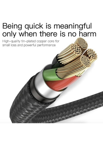 Зарядка USB кабель для синхронизации и зарядки Android и других устройств USB Type-C с LED подсветкой 2 м Черный Baseus (341534076)