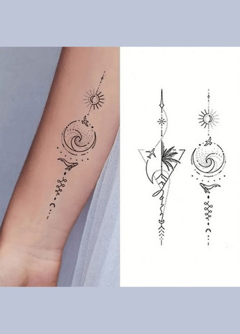 Набір дитячих тимчасових тату "Чорні міні №2" black-tattoo-mini-set-2-3, 30 штук по 9,5*5,5 см Fresh Tattoo (316270521)