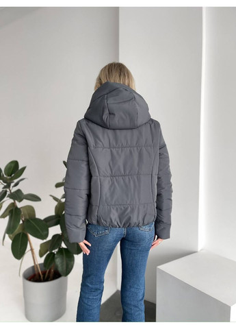 Графітова демісезонна куртка плащівка синтепон 200 топ якість No Brand