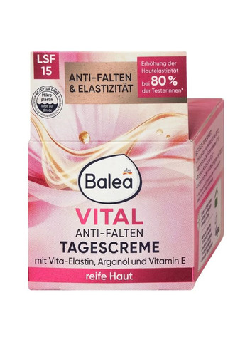 Balea Денний антивіковий крем проти зморшок Gesichtscreme Vital Anti-Falten для зрілої шкіри, SPF 15, 50 мл — Крем, Німеччина (363053129)