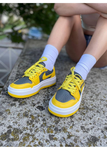 КРОССОВКИ ЖЕНСКИЕ NIKE AIR JORDAN 1 LOW ELEVATE YELLOW GREY DH7004-017 НАЙК АИР ДЖОРДАН No Brand серые демисезоны (368870125)