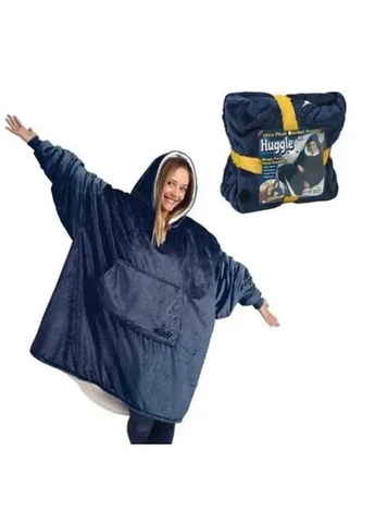 Толстовка плед с капюшоном и рукавами Huggle Hoodie оверсайз Blue No Brand (400956695)